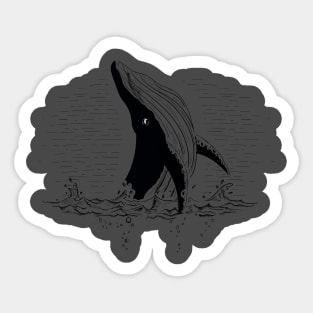 Whale Splash Sticker